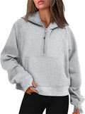 Scuba Half Zip Fleece Warm hoodie Women Loose Fitness Yoga Suit - VibrantFlex  VibrantFlex