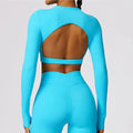 New Yoga Long Sleeve Sexy Shirts for Women Workout Gym Crop Top Exercise Padded - VibrantFlex  VibrantFlex