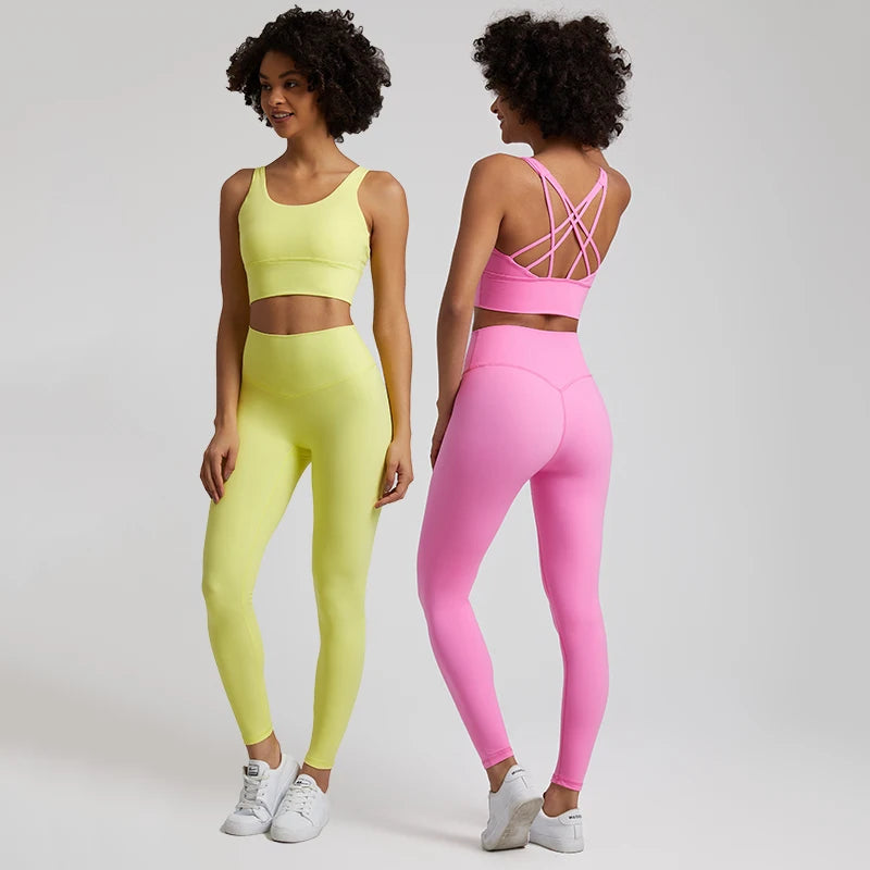 2 Piece Buttery Soft Yoga Set Women Sportswear Workout Outfit - VibrantFlex 