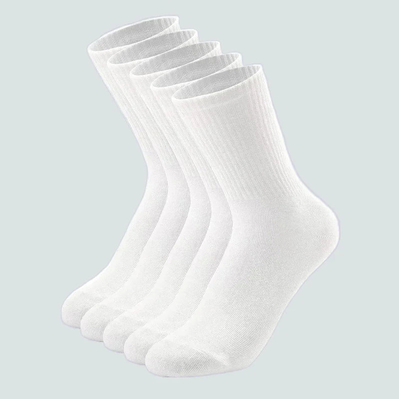 5 Pairs High Quality Men Crew Fashion Cotton Socks - VibrantFlex 