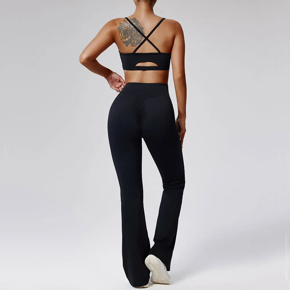 Women Tracksuit 2PCS Yoga Set Workout Clothes Sportswear Gym Clothing High Waist - VibrantFlex 