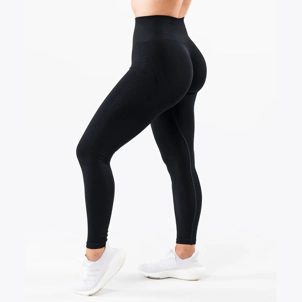 Seamless Scrunch Leggings High Waisted Push Up Workout Tights Yoga Pants Sportswear - VibrantFlex  VibrantFlex