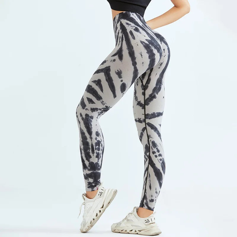 Tie Dye Yoga Pants Gym Leggings Women Seamless High Waist - VibrantFlex  VibrantFlex