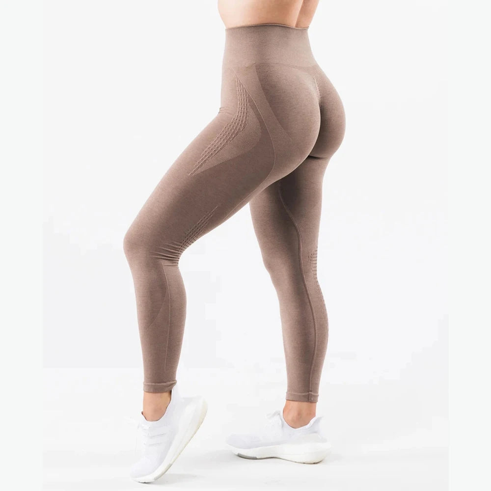 Seamless Scrunch Leggings High Waisted Push Up Workout Tights Yoga Pants Sportswear - VibrantFlex 