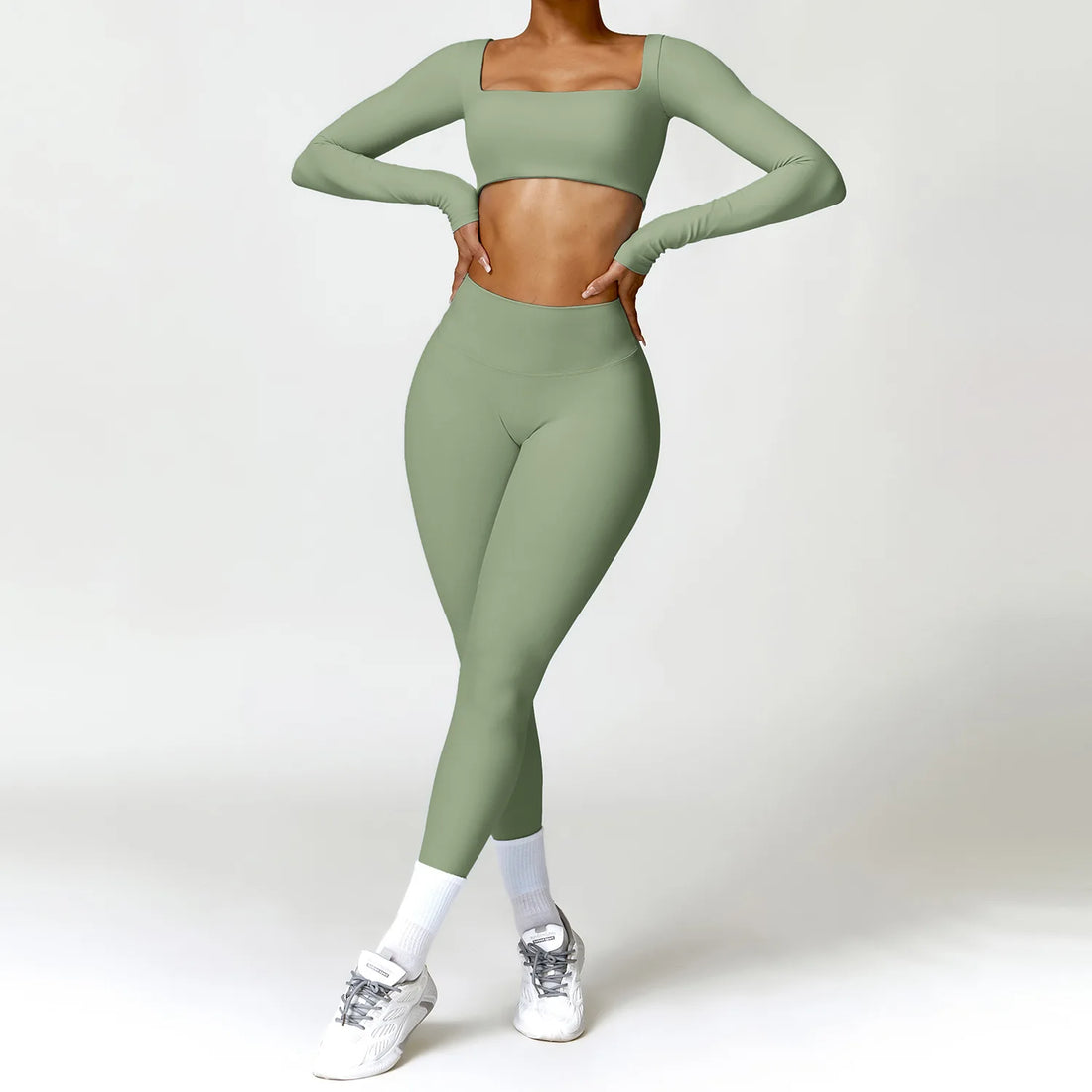 Women Tracksuit Yoga Set 2PCS Sportswear Workout Clothes Athletic Wear Gym Legging - VibrantFlex 