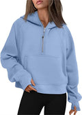 Scuba Half Zip Fleece Warm hoodie Women Loose Fitness Yoga Suit - VibrantFlex  VibrantFlex