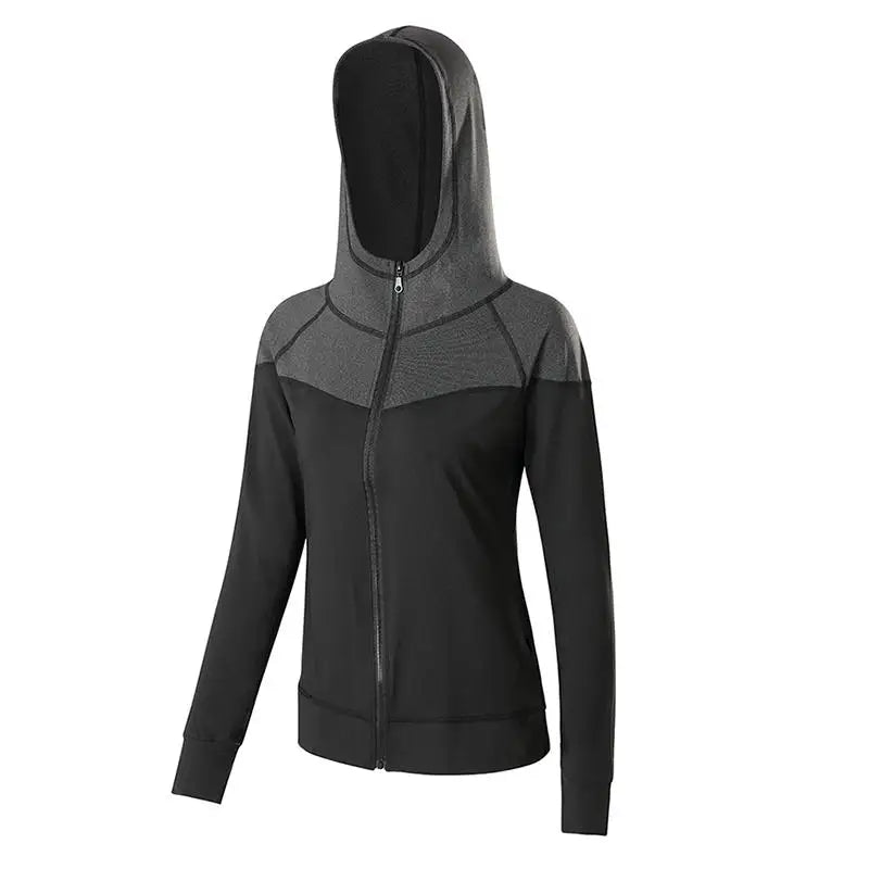 Women Thin Slim Sport Hoodies Long Sleeve Thumb Hole Yoga Tops - VibrantFlex  VibrantFlex