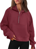 Scuba Half Zip Fleece Warm hoodie Women Loose Fitness Yoga Suit - VibrantFlex  VibrantFlex