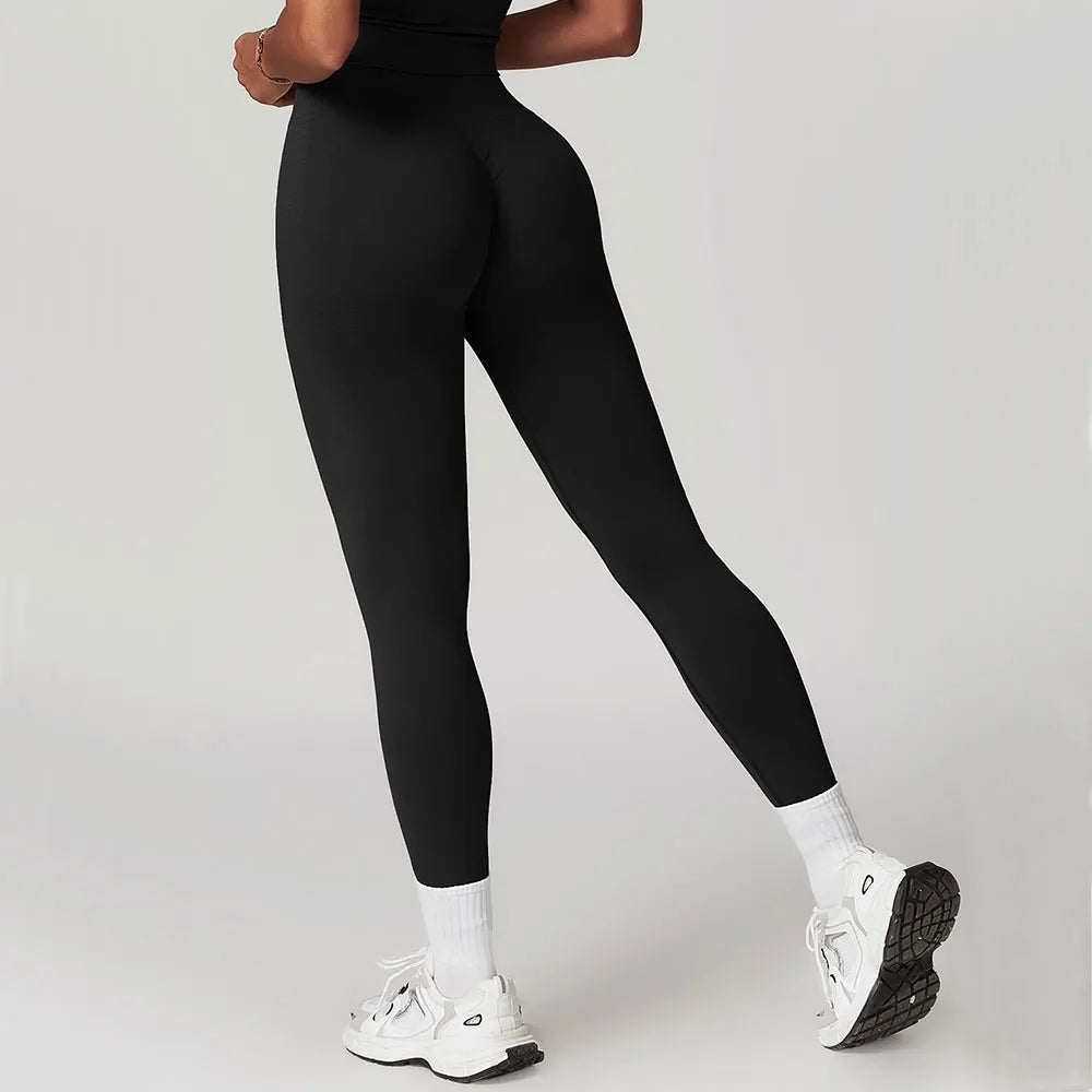 High Waist Seamless Leggings Women Fitness Running Yoga Pants Ribbed - VibrantFlex  VibrantFlex