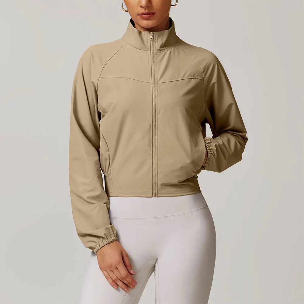 Yoga Long Sleeve Women's Jackets Windproof Running Coat Gym Push Up Fitness Tight Tops Quick-Dry Breathable Sports Jacket Women - VibrantFlex 