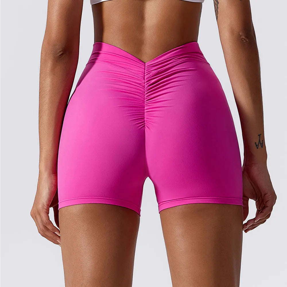 Women Yoga Shorts High Waist Scrunch Butt Lifting Comfort Fitness - VibrantFlex 