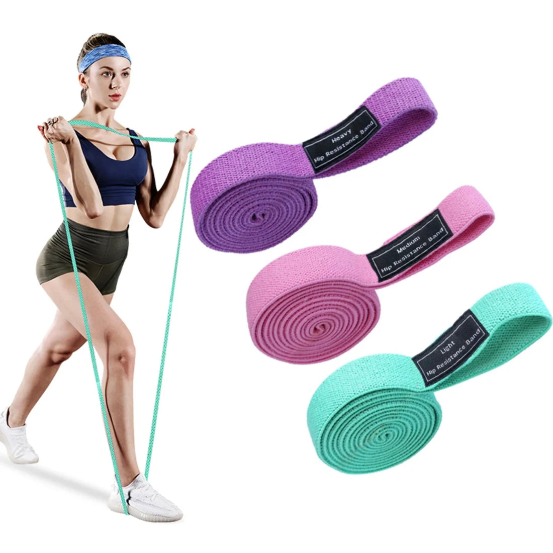 New Fabric Long Resistance Bands Strength Cloth Booty Bands - VibrantFlex 