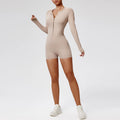 Buttons Jumpsuit Workout Long Sleeved Sports Women Gym Clothing Running Fitness Suits Gym - VibrantFlex  VibrantFlex